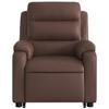 Recliner Chair with Lift Function Brown Faux Leather