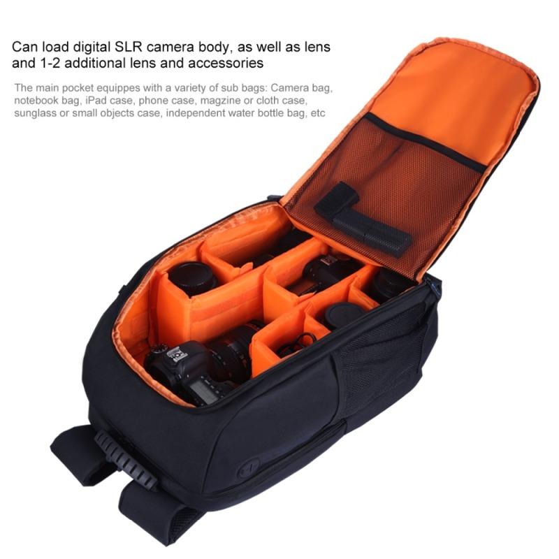 PULUZ Utendørs Bærbar Vanntett Ripesikker Dual Shoulder Backpack Kameraveske Digital DSLR-bilde
