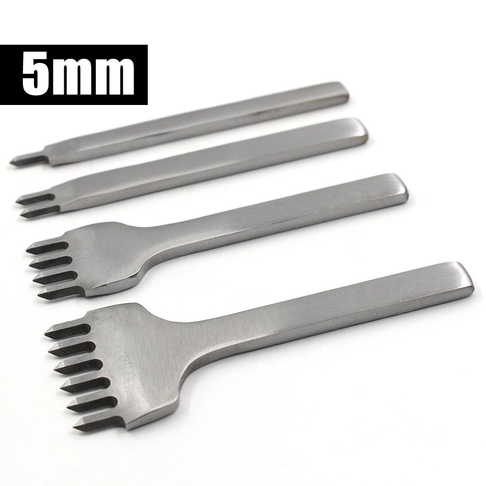 3/4/5/6mm Stainless Steel Diamond Chisel DIY Leather Tool Handmade Leathercraft Stitching Hole Punch Oblique Flat