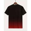 Gradient Color T-Shirt, Summer Men'S T-Shirt, Mountain Pattern, Men'S Crewneck Short-Sleeved Top Suitable for Outdoor Recreation