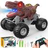 Dinosaur Remote Control Car: RC Car Toys with Light Sound & Spray, Dinosaur Toys for 3-12 Year Old Boys Girls 2.4GHz Monster Trucks Toys for Boys 3 4