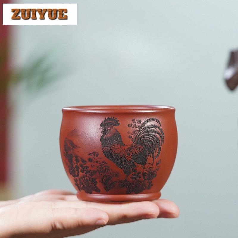 170ml Yixing Zisha Lucky Chicken Teacup Japanese Tea Bowl Tea Cup Set Tea-tasting Meditation Cup Jianzhan Master Cups Drinkware
