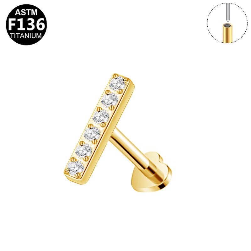 F136 Titanium Zirconia Lip & Ear Cartilage Stud