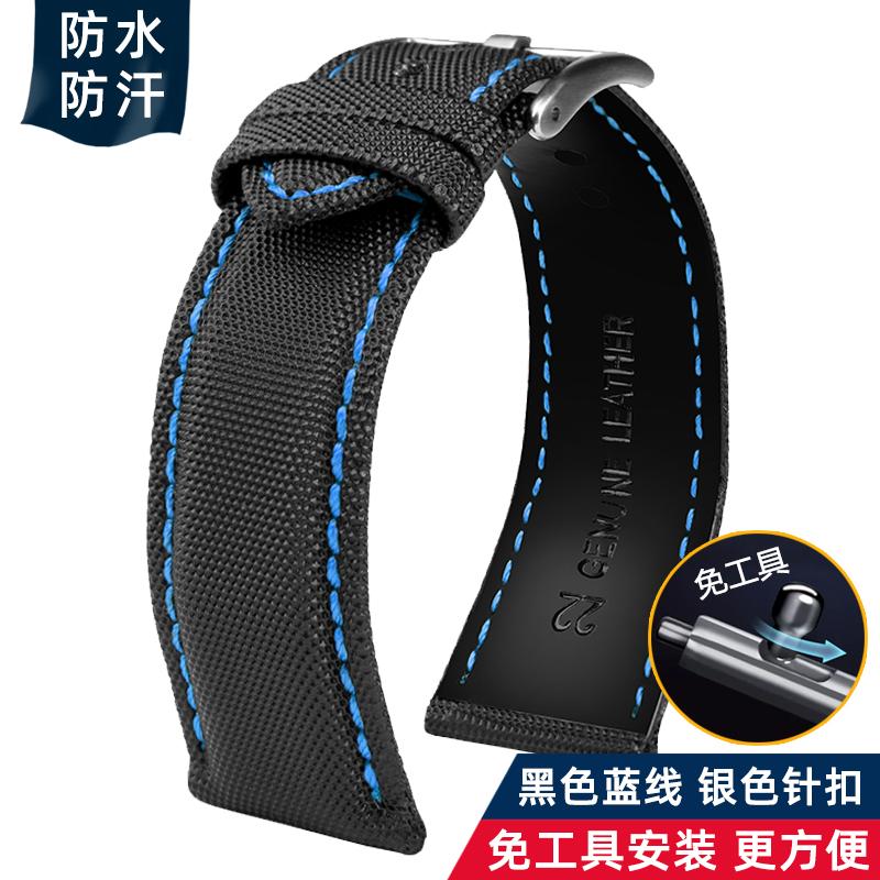 Schnellwechsel-Uhrenarmband Für MIDO Helmsman commander omega Tag Heuer Nylon Canvas Leder Wasserdicht Herren-Uhrenarmband 20mm 22mm