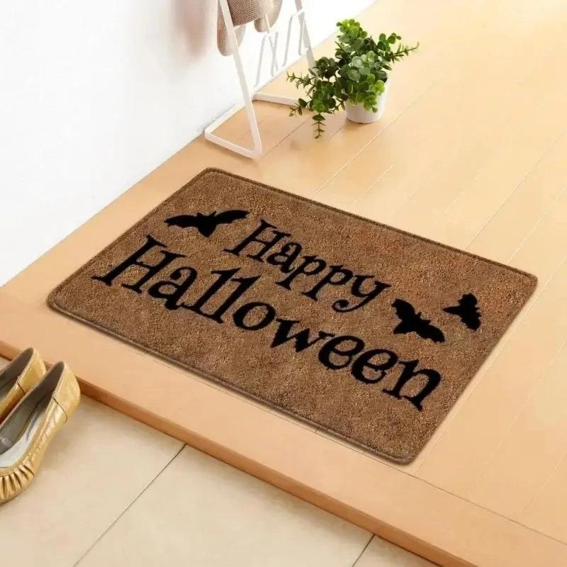Witch Pumpkin Printed Floor Door Mat Non Slip Super Absorbent Kitchen Rugs Halloween Home Decor Entrance Carpet Drying Footpad
