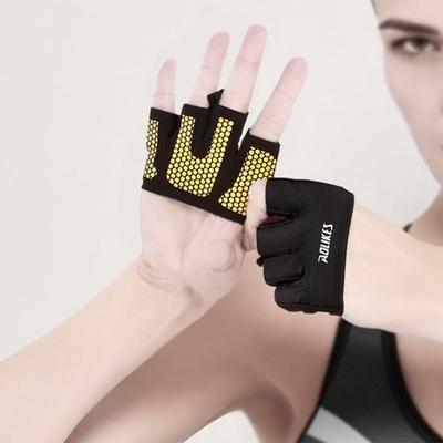 1 paio di guanti da fitness con imbottitura elastica sul palmo, guanti per sollevamento pesi, palestra, allenamento, cuscinetti antiscivolo, guanti unisex a mezze dita
