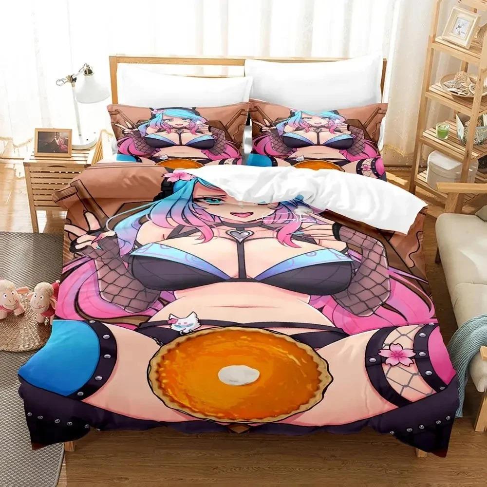 Anime Sexy Girls Silvervale Bedding Set Duvet Cover Bed Set Quilt Cover Pillowcase Comforter King Queen Size Boys Adult Bedding