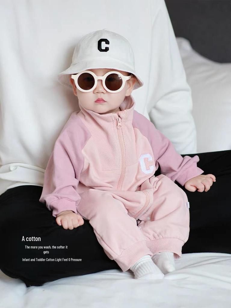 Korean Style Baby Hoodie Jumpsuit - Super Cute Spring/Autumn Romper for Infants and Toddlers