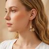 Boho Colorful Gravel Stone Beads Starfish Shell Asymmetrical Drop Earrings For Women Men Charm Circle Earring Aesthetic Jewelry