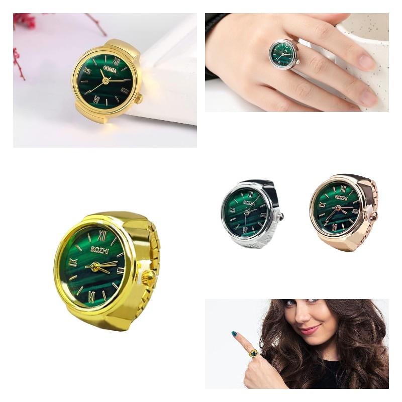 Ring Quartz Mechanical Watch Shape Hand Can Rotation Time Adjusted Gift Ornament
