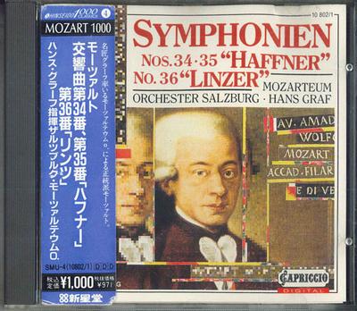 CD MOZART - Symphony No. 34, No. 35 "Haffner",  SMU4 CAPRICCIO Germany Classical Used