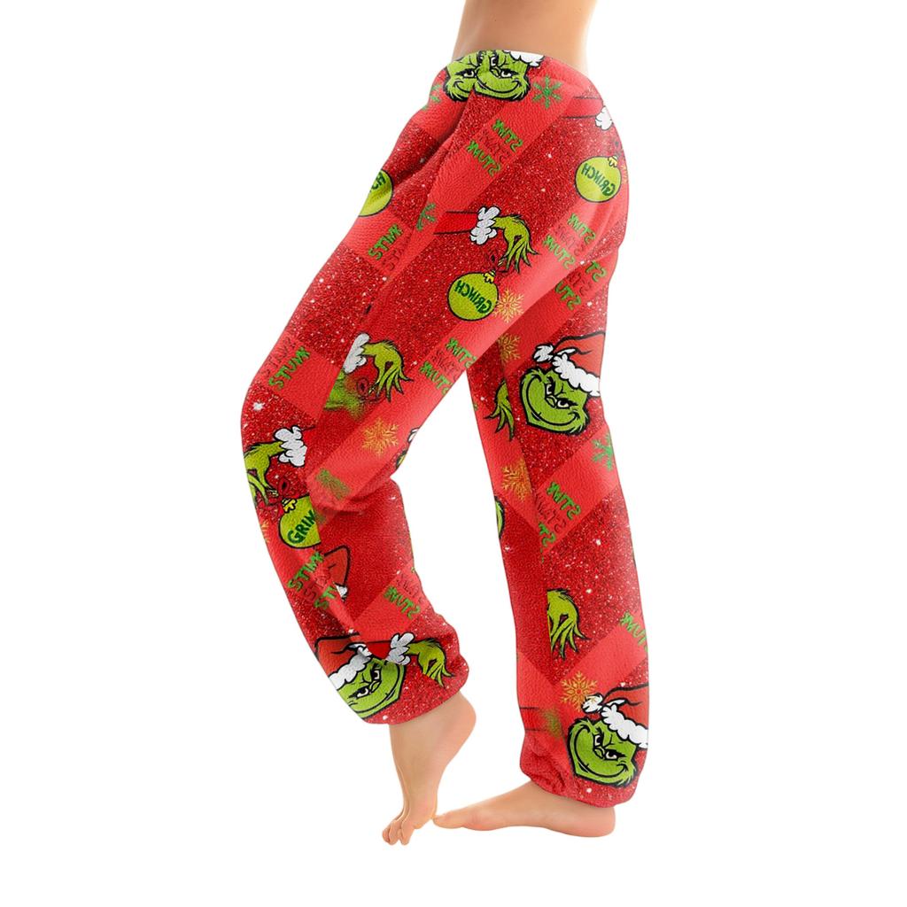 Women's Solid Color Trousers With Cuffs Casual Pants And Pajama Pants