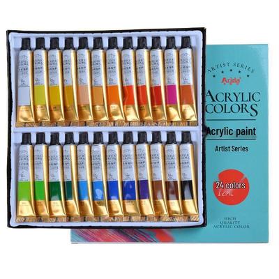 12ml Acrylfarben-Set - 24 Wasserdichte & Lichtechte Farben für Anfänger - Ideal für Kleidung, Schuhe und Kunstprojekte