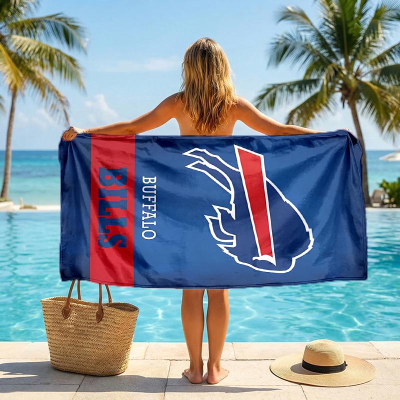 Bills Team Fashion Beach Towel: Ideal for Summer Adventures Soft, Absorbent and Quick Drying Suitable for Swimming and Bathing