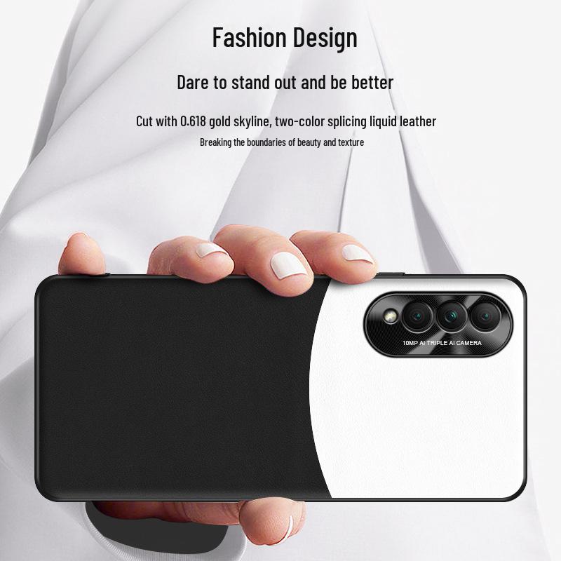 Anti-fall Liquid Leather Protective Cover for Honor X20se Mobile Phone.