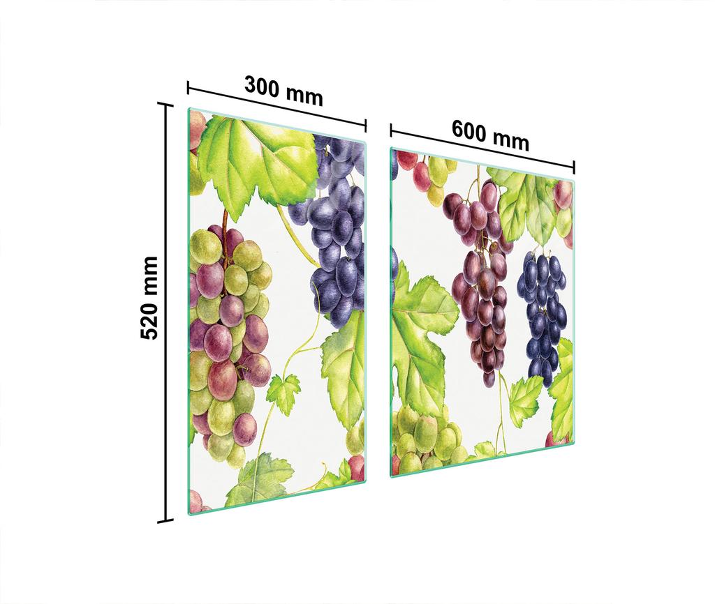 PIANO COTTURA PROTETTIVO IN VETRO 90x52 FRUTTA