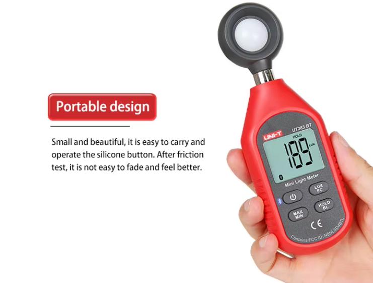 Handheld UT363 Digital Light Meter Wind Speed Anemometer Temperature Meter 1 Year Warranty IP67 Protection Accuracy 0.1 Juanjuan