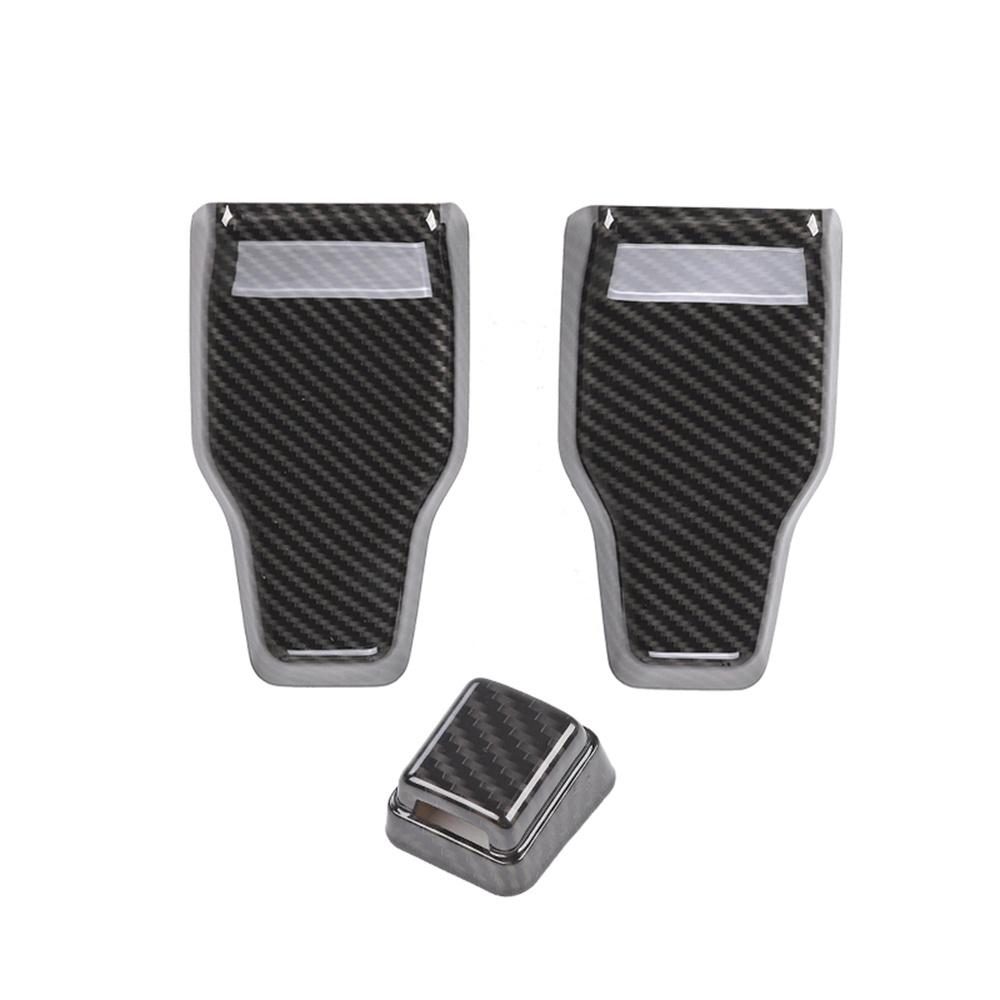 3x Rear Window Hinge Cover Trim For Jeep Wrangler JL 2018-2021 Carbon Fiber Look