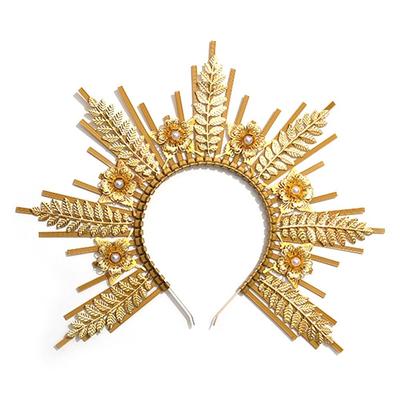 Handmade Gold Hairband Luxury Hair Accessories Wedding Crown Headpieces Bridal Headband