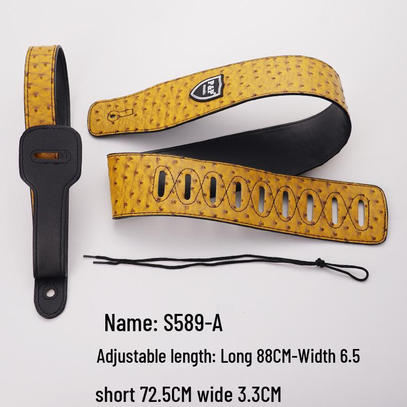 PU Leather Guitar Strap: Acoustic, Electric & Classical - No-Hole, Widened Shoulder Design