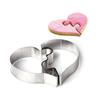 2pcs/set Stainless Steel Heart Puzzle Fondant Cookie Cutter Cake Decorating Tools Biscuit Pastry Chocolate Sweet Baking Molds