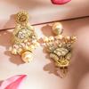 Pearl & White Stone Studded Necklace Jewellery Set For Women