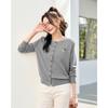 TERRE BLEUE Women's Embroidered Wool Blend Cardigan