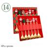 2/4/6Pcs Christmas Spoon and Fork Set Stainless Steel Creative Tableware Coffee Tea Dessert Scoop Fork Exquisite Gift Box Set