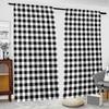 2 Pack Fashion Black and White Buffalo Plaid Printed Curtain   Geometric Artwork Design Modern Home Decor