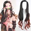 Anime Demon Slayer Kanroji Mitsuri Kimetsu No Yaiba Frauen Cosplay Perücke Grün Rosa Buntes Haar Zöpfe Haarperücken Synthetische Perücke