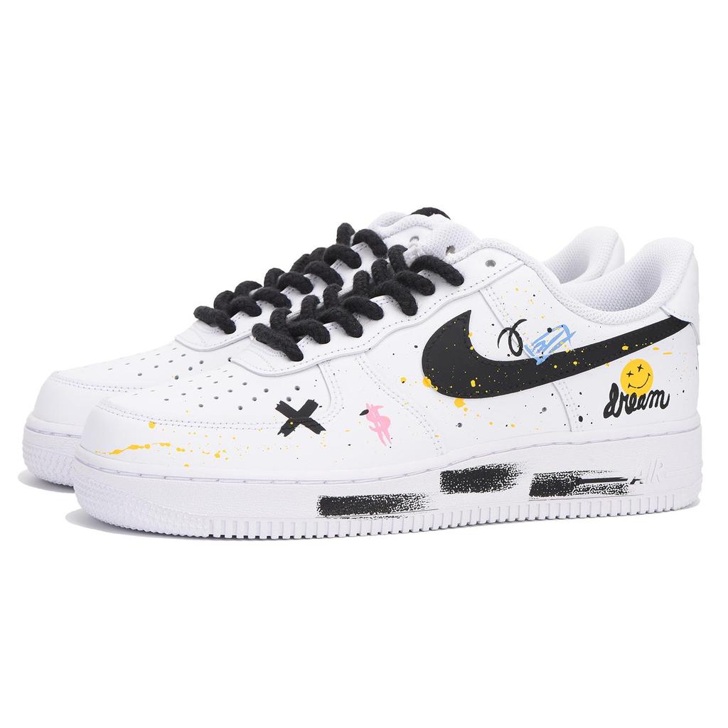 Nike Air Force 1 07 Low Top Skateboard Shoes Men's Black White CW2288-111(Team59-)