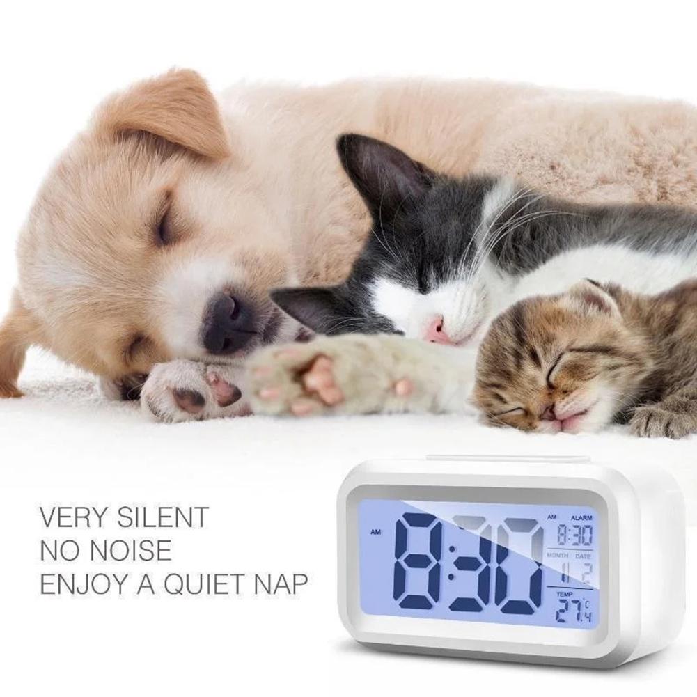 Clear Digital Display Digital Alarm Clock Smart Night Light Compact Design
