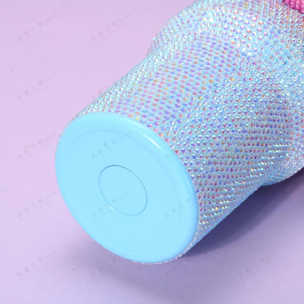 Rhinestone 40oz Stainless Steel Insulated Car Cup with Handle