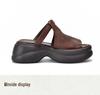 Women's Genuine Leather Platform Flip-Flops with Thick Soles for Summer 2025 