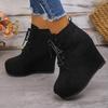 Fashion Lace-up 2025 New Spring and Autumn Frosted Booties Women's Boots Foreign Style Spring and Autumn Wear-resistant Naked Boots