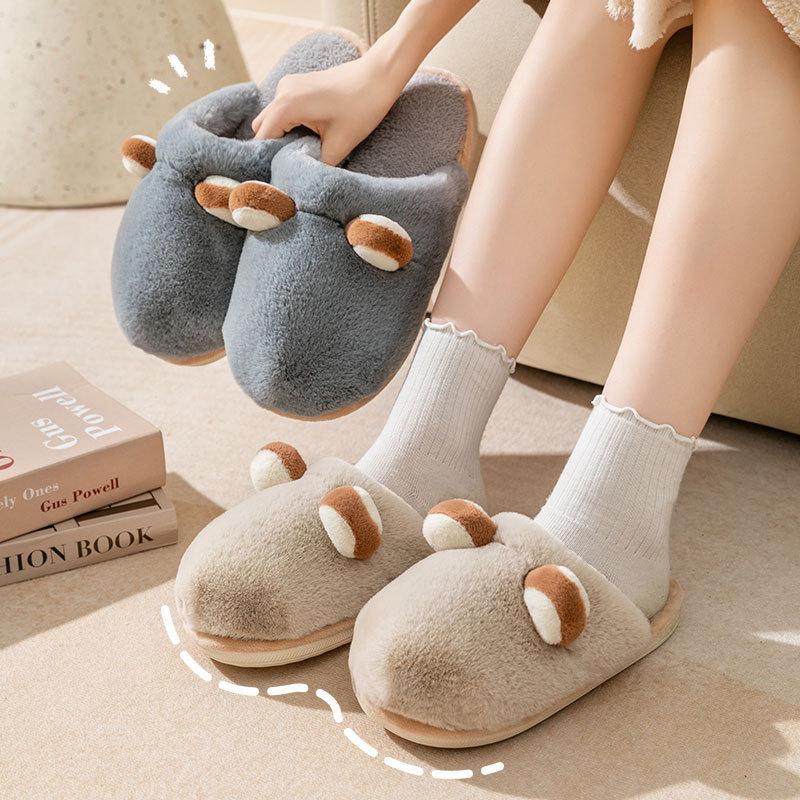 Cotton Slippers Winter Indoor Home Home Thick Bottom Non-slip Warm Couple Plush Slippers Autumn and Winter 2025 New