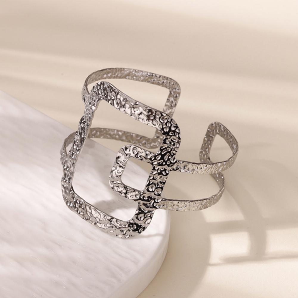 Stainless Steel Leave Bangle Bracelet For Women Simple Vintage Gold Color Geometric Open Cuff Bracelets Fashion Jewelry Gift