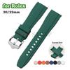 Curea de ceas din cauciuc moale de 20mm 22mm cu capăt curbat pentru Seiko pentru Rolex pentru Citizen Green Water Ghost Brățară de ceas din silicon Bandă Sport Bărbați