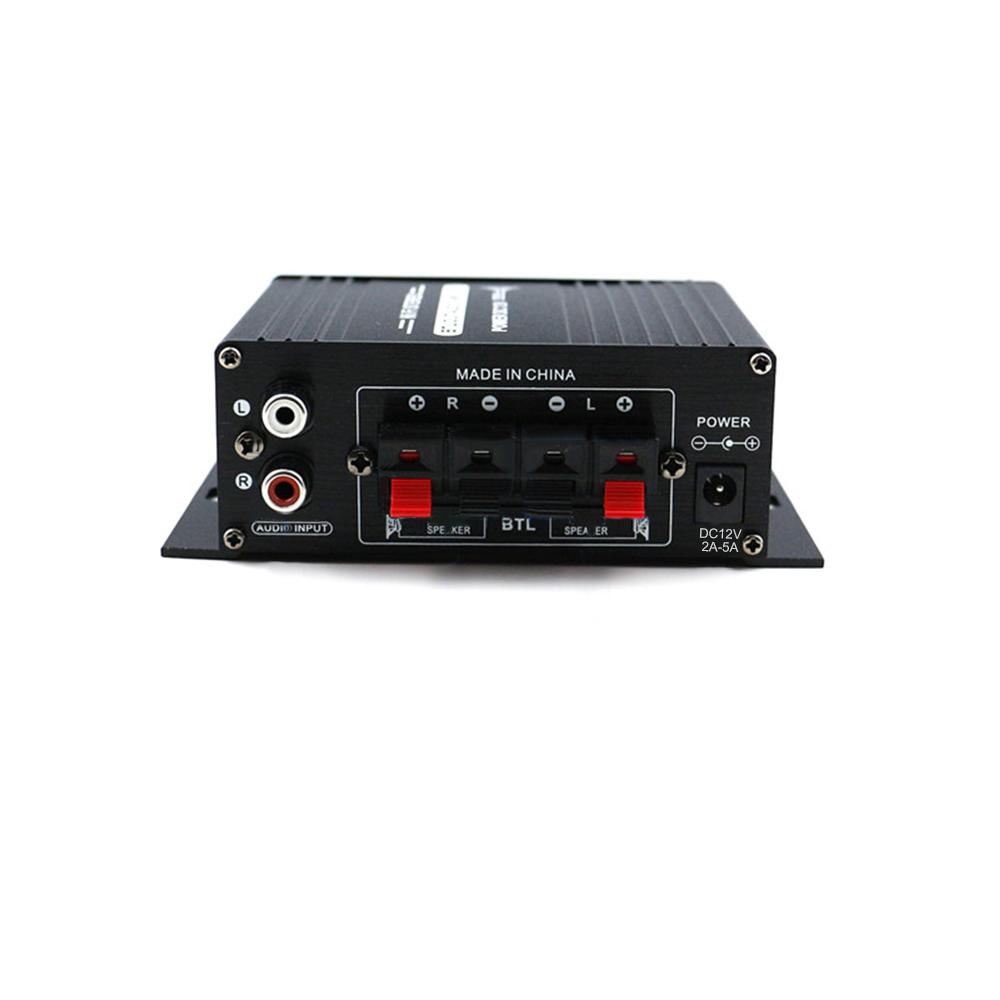 AK170 12V Mini Audio Power Amplifier Digital Audio Receiver AMP Dual Channel 20W+20W Bass Treble Volume Control for Car