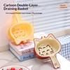 2-IN-1 Eco-Friendly Vegetable Fruit Cleaning Drain Basket Reusable Kitchen Strainer for Sustainable Home Living