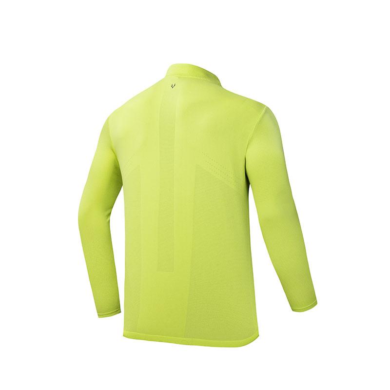Anta Running Series Sports Solid Color Pullover Long Sleeve T-Shirt Men Tops Green 952435401-1