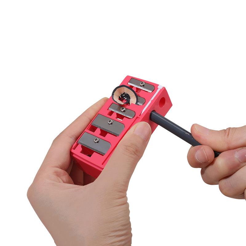 5 Holes Sharpener Multi-Functional Pencil Sharpener With Lid For Eyeliner Lipliner Pencils
