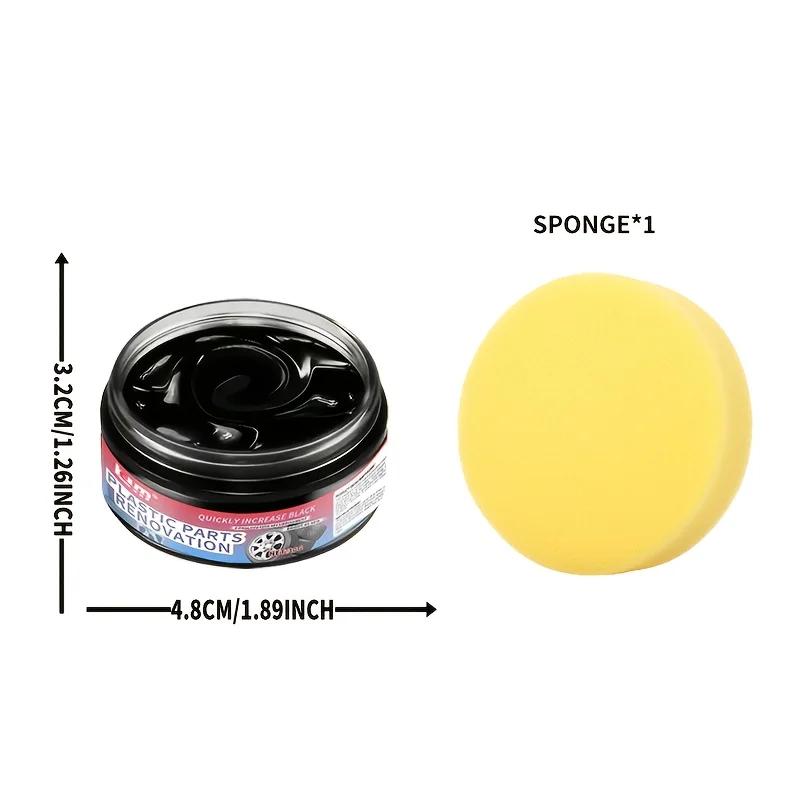 Plastic Renovate Wax - Blackening & Brightening Agent for Car Interiors & Exteriors, Tire Repair & Maintenance Cream, Rubber