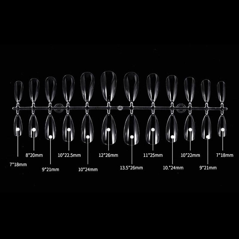 504Pcs Transparent Stiletto Fake Nail Tips Acrylic Ballerina Nail Tips Long Shape Half Cover Coffin Professional False Art Nail