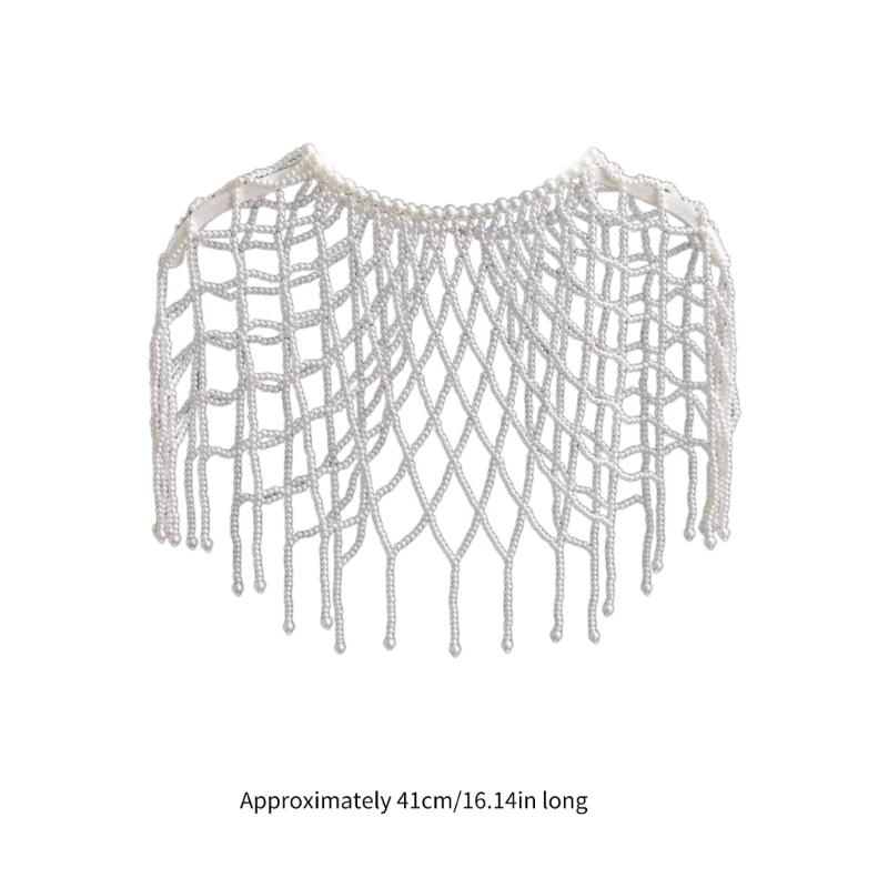 Artificial Pearl Shawl Body Chain Shoulder Necklaces Body Jewelry Bead Chains Fashionable Accessory Nightclub Party