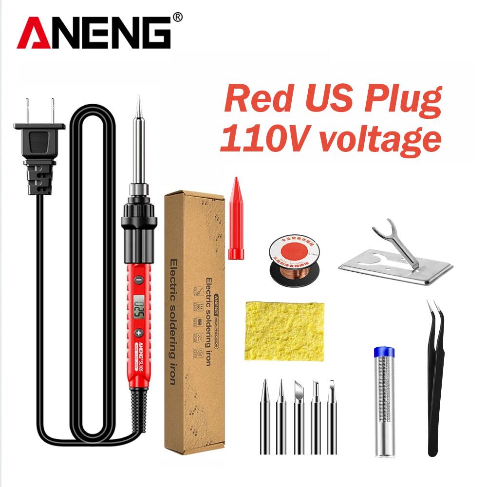 Electric Soldering Iron 60W Adjustable Temperature ANENG LCD Digital Display Portable Kit SL105 Welding Repair Electrician Tools