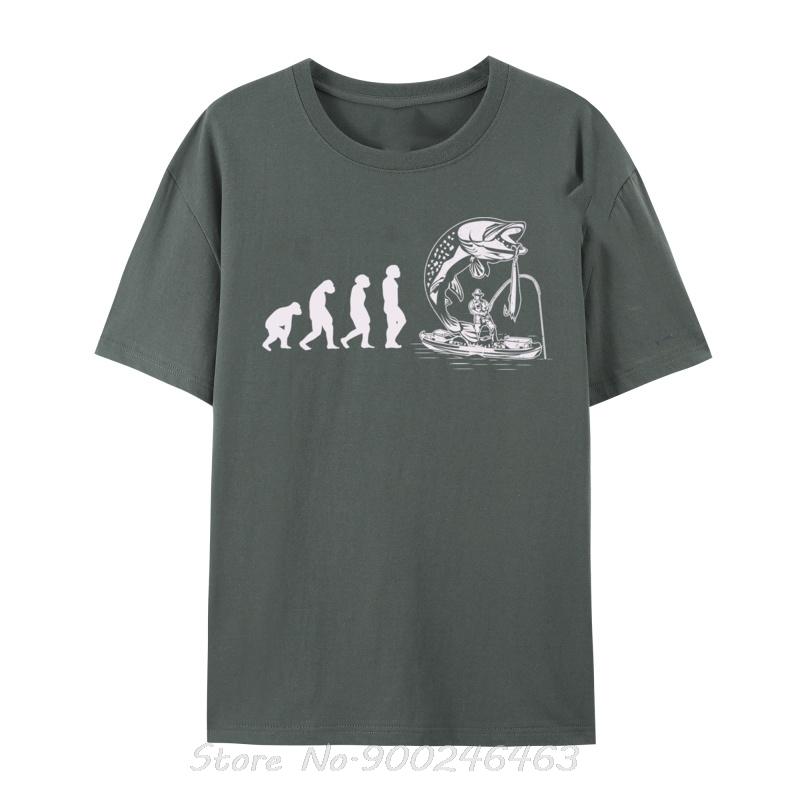 Evolution Fishing Great Kayak Canoe Boat Fisherman Tops T-Shirt For Men Unisex Cotton T Shirt Fitness Tees Tops Streetwear