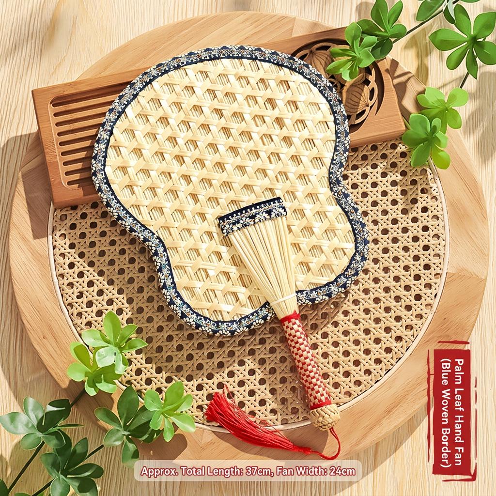 Natural Fan Handmade Handmade Woven Fan Traditional Hand Fan Natural For Mosquito Repellent Kids Adults
