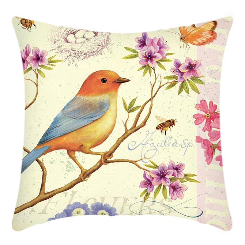 Neue Retro-Serie Zier Vogel Szene Druck Kissen Haus Sofa Kissenbezug Premium Langlebige Qualität Nützlich Praktisch