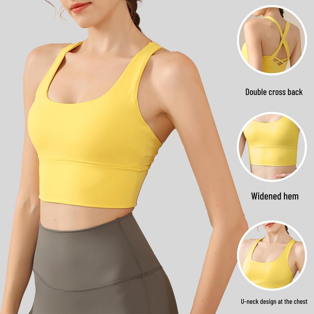 Shockproof Women’s Sports Bra - High-Intensity, Nude Feel, Beautiful Back, Running & Yoga Fitness Vest Top